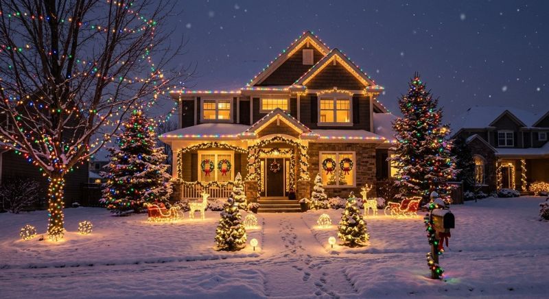 Christmas Lights Hanging in Alpharetta, GA